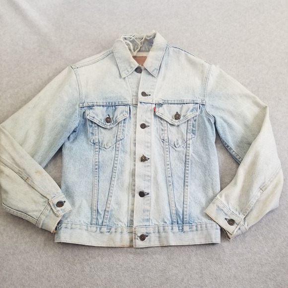 Levi's Other - Vintage Levis Jacket Mens 36 Blue Trucker Type 3 Distressed Light Wash 70s